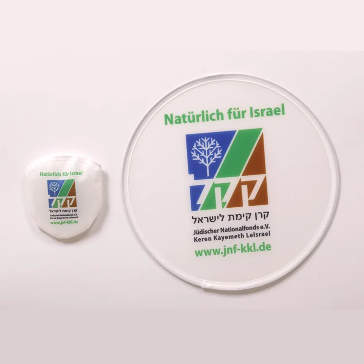 Wholesale Frisbee Customized Nylon Folding Hand Fan Foldable Outdoor Flying Disc