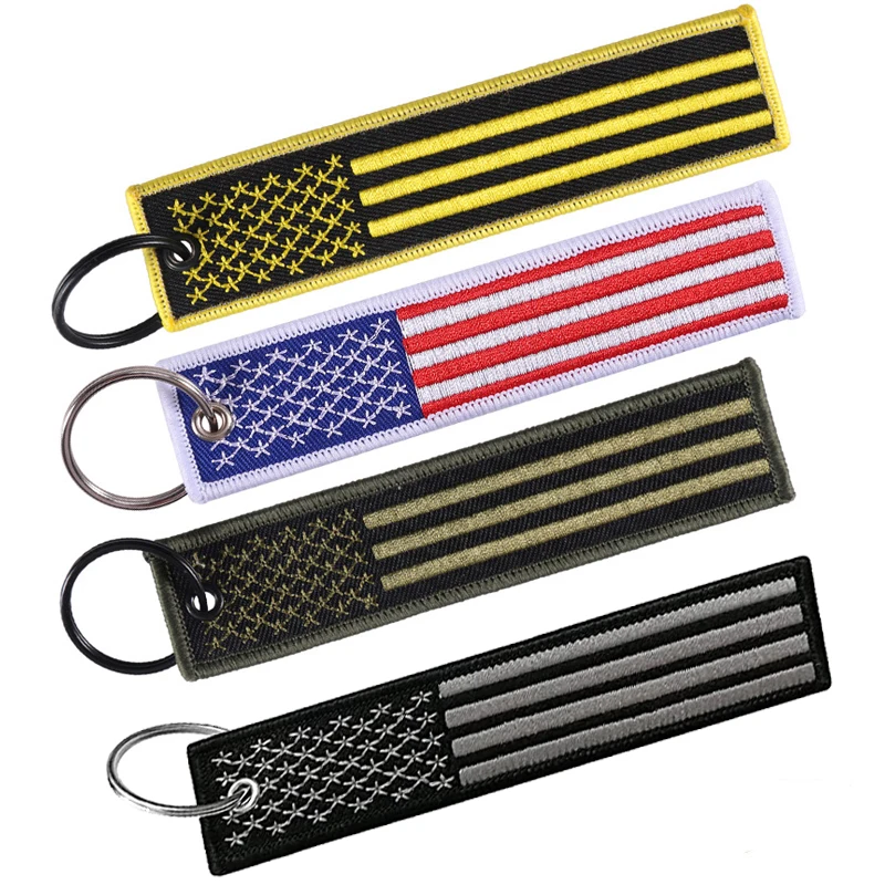 Personalized Custom Jet Tag Logo Embroidery Key Chain Fabric Promotional Gifts Style Key chain/Key Ring