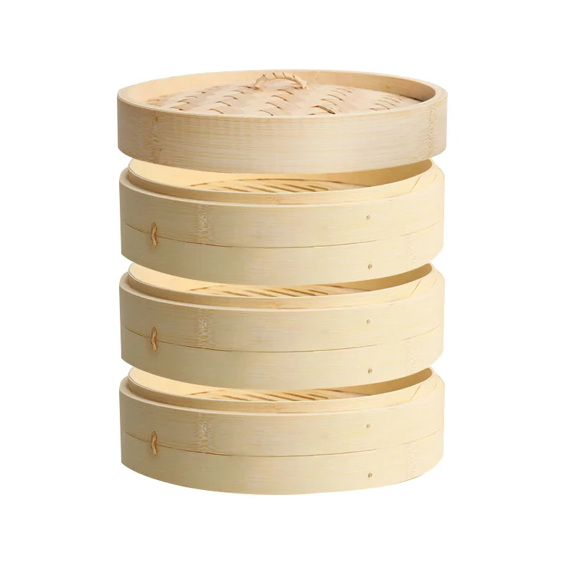 Wholesale Chinese Mini Dim Sum Food Baby Bamboo Steamer Basket 10 Inch With Custom Logo