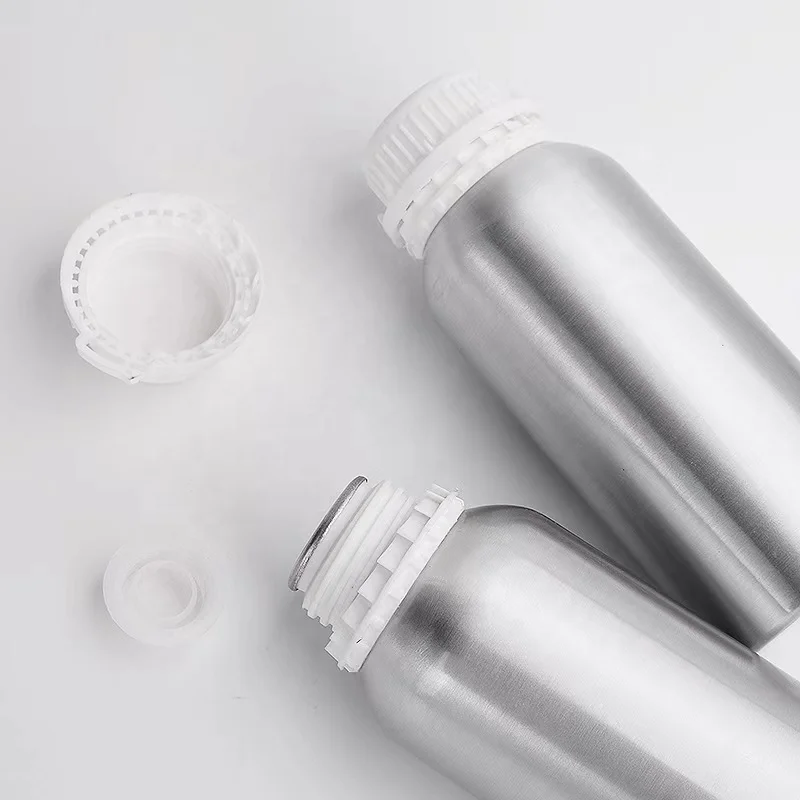Factory wholesale aluminum essential palm oil bottles perfume 250 300 400 500 1100ml 1 liter with anti-theft Cover