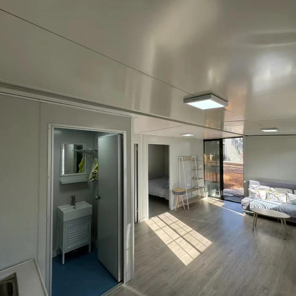 Подвижный складной расширительный дом 2 спальни портативный модульный Китай доставка 20 футов 40 раздвижной