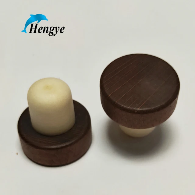 Wooden Cork Cap  Stem Stoppers With Plastic Cap  Wooden Cap Bottle  Stopper