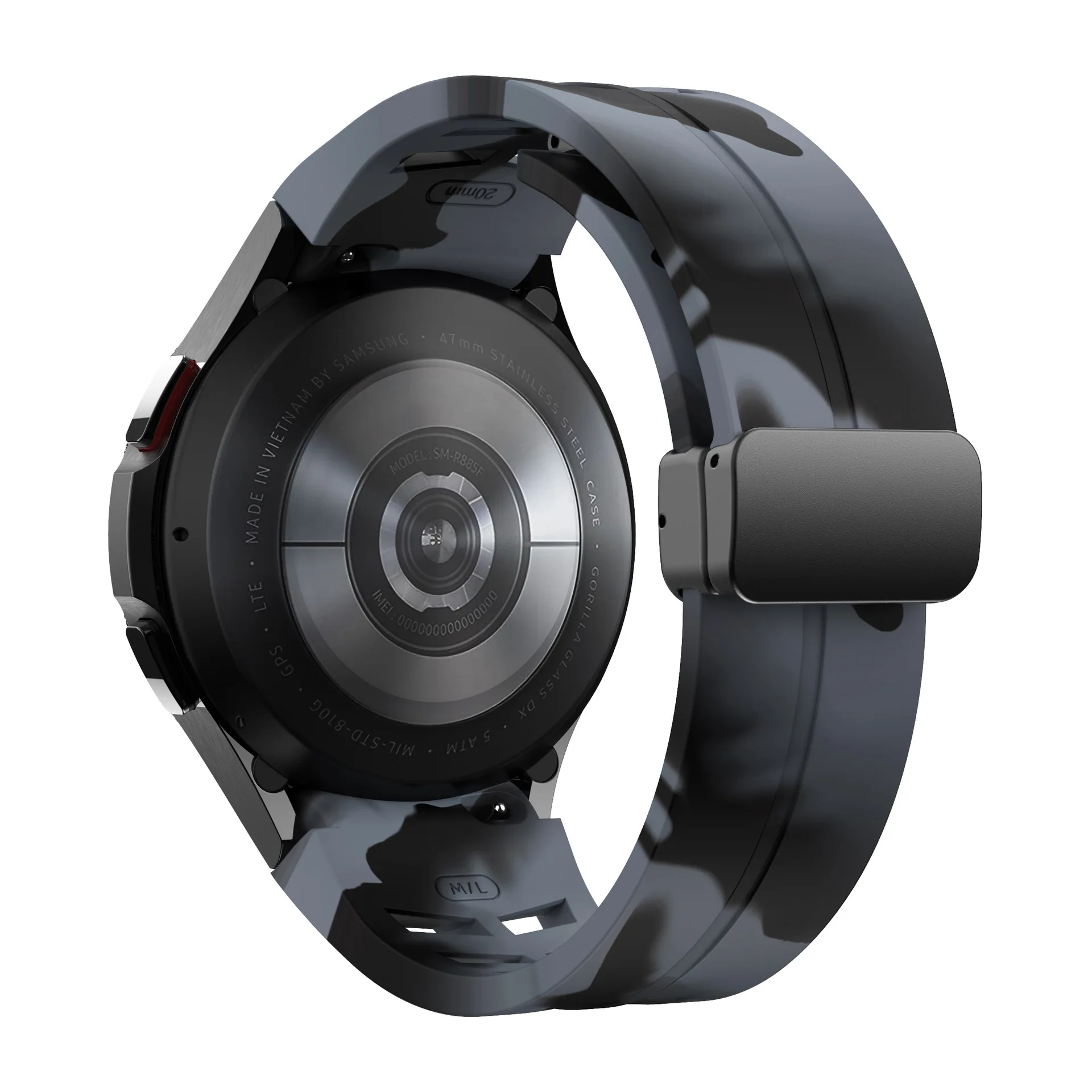 Magnetic Folding Clasp Silicone Watch Strap For Samsung Galaxy Watch 7 6 5 4 Watch Band