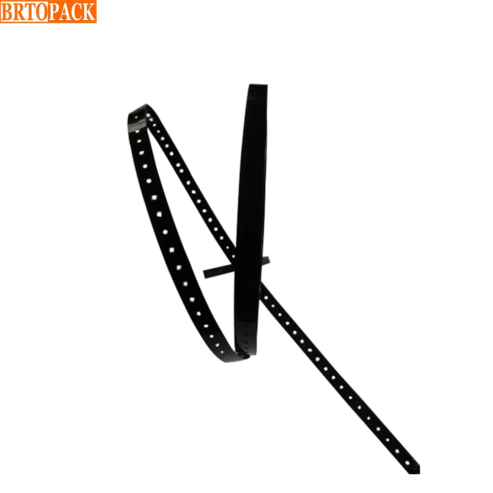 Punched perforated steel strapping with holes