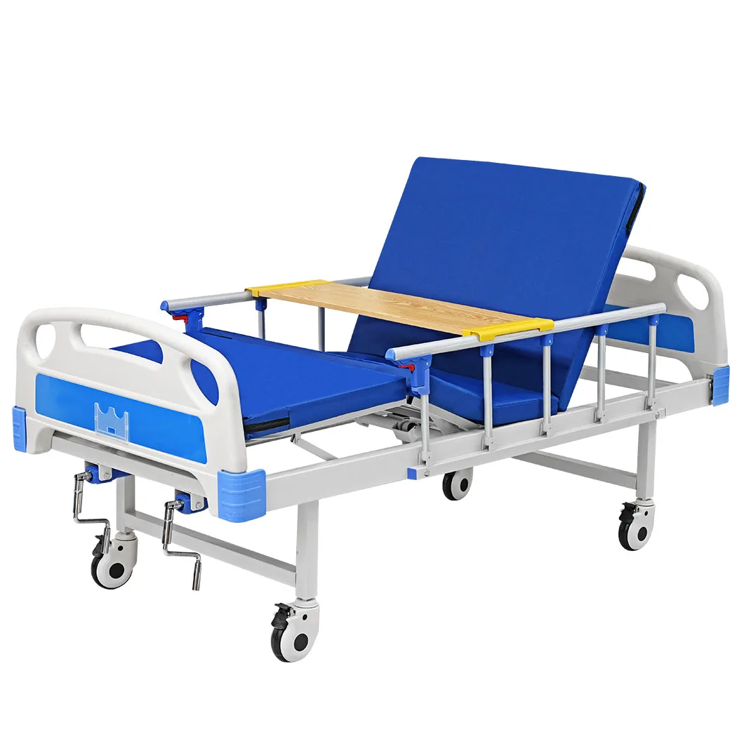 Best Selling Hospital Furniture A209 ABS Two Crank Manual Bed With 8cm Thickness Mattress