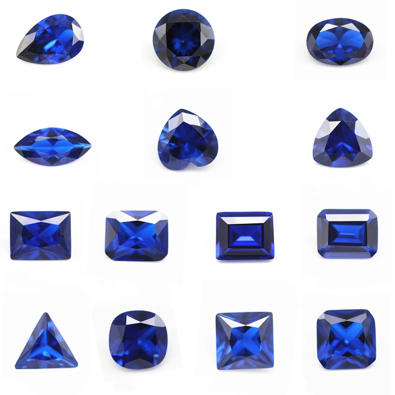Rectangle octagon step cut 113# blue spinel loose gemstones emerald cut synthetic spinel 113# spinel sapphire blue gemstones