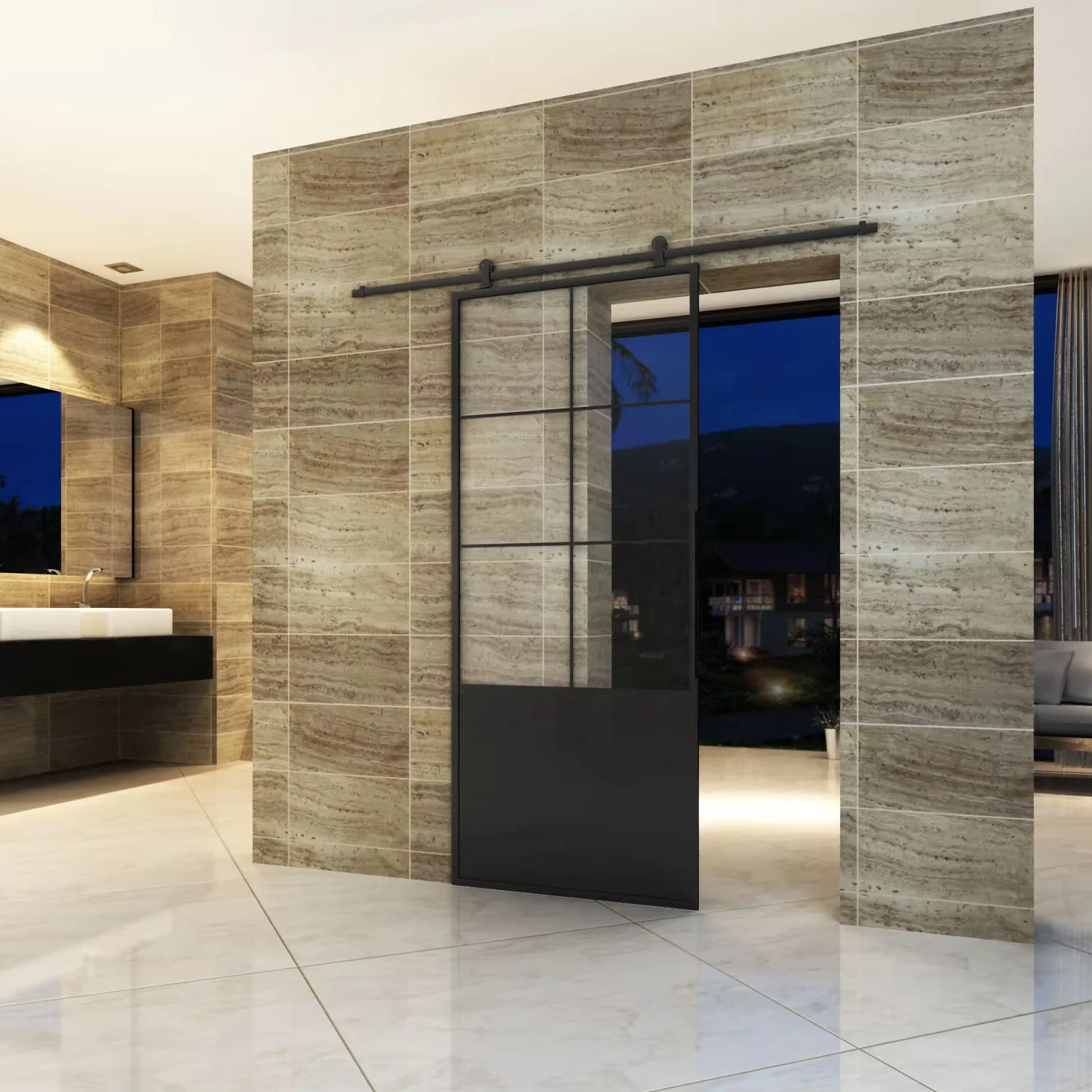 Frameless Sliding Door for Shower Rooms shower door with Decorate Frame on glass