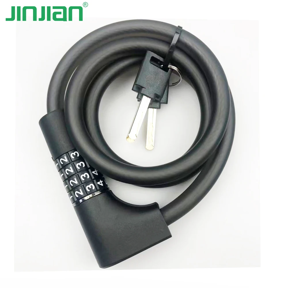 Китай поставщик JINJIAN оптовая продажа двойной разблокировочный ключ и Комбинированный Замок для велосипедного кабеля
