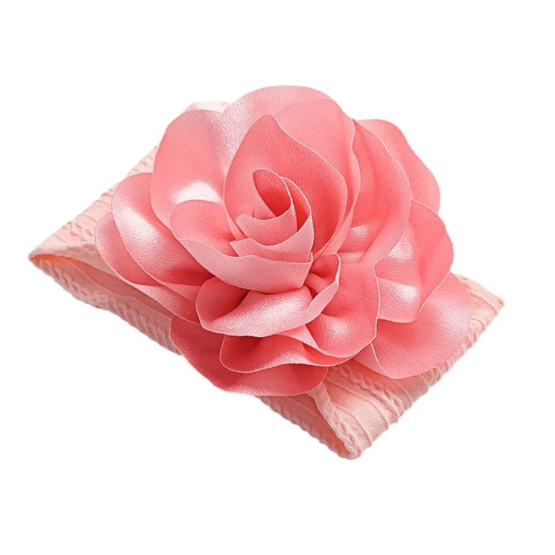 YiYuan Wholesale Baby Newborn Colorful Handmade Flower Headband Jacquard Nylon Headwraps for Toddler Kids Soft Elastic Hairband