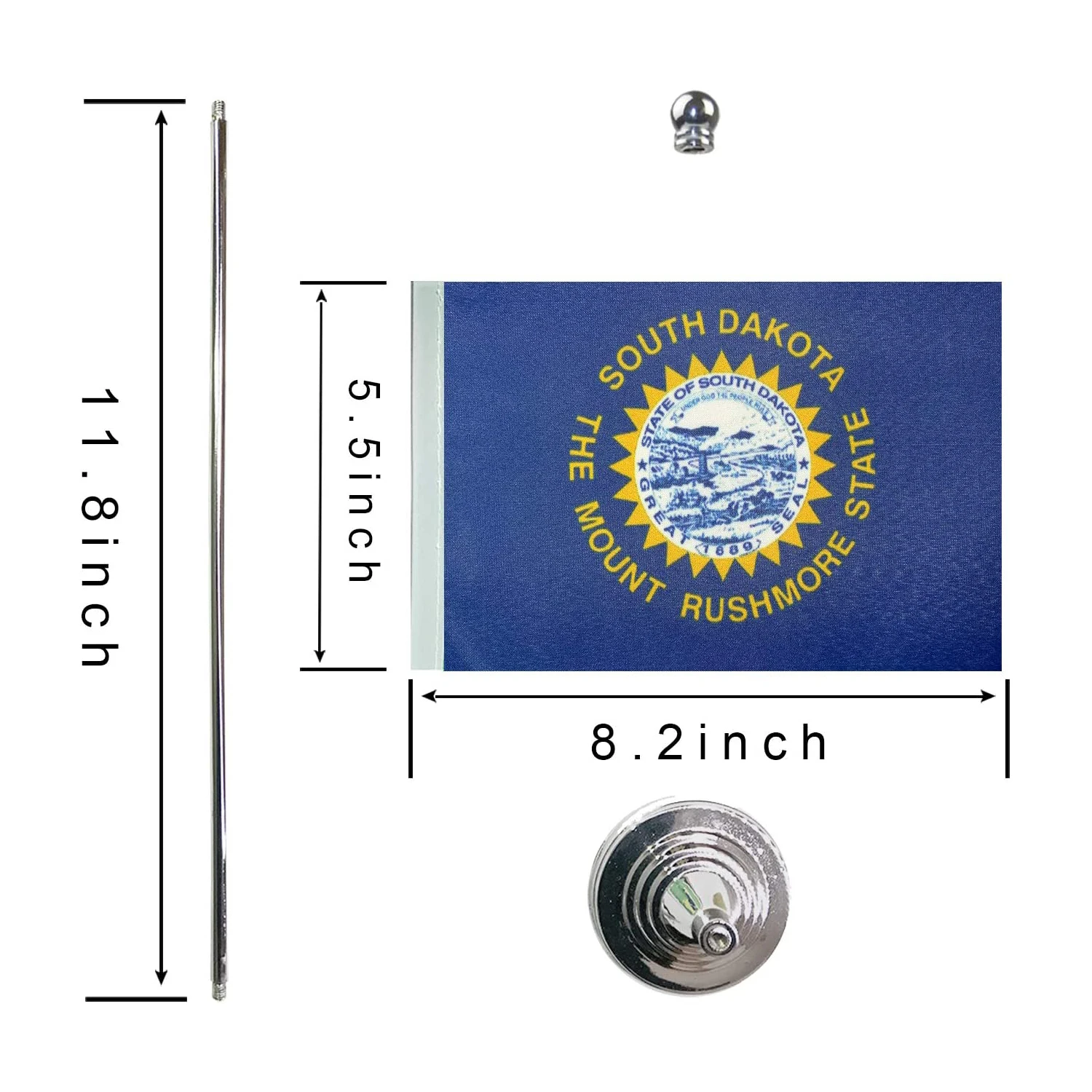 48h Fast Delivery promotional product desk flag 100%polyester custom South Dakota State desk flag
