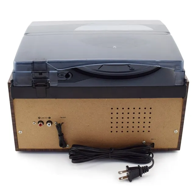 Wooden Speed Dial Stereo with AM/FM/CD/USB Multi-function Radio Play Gramophone MT-18CD