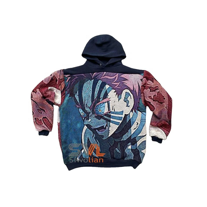 Jacquard Woven Hoodie Custom Tapestry hooded sweatshirt Mens custom tapestri sweatshirt Thick heavy Hoodie Custom Tapestri shirt