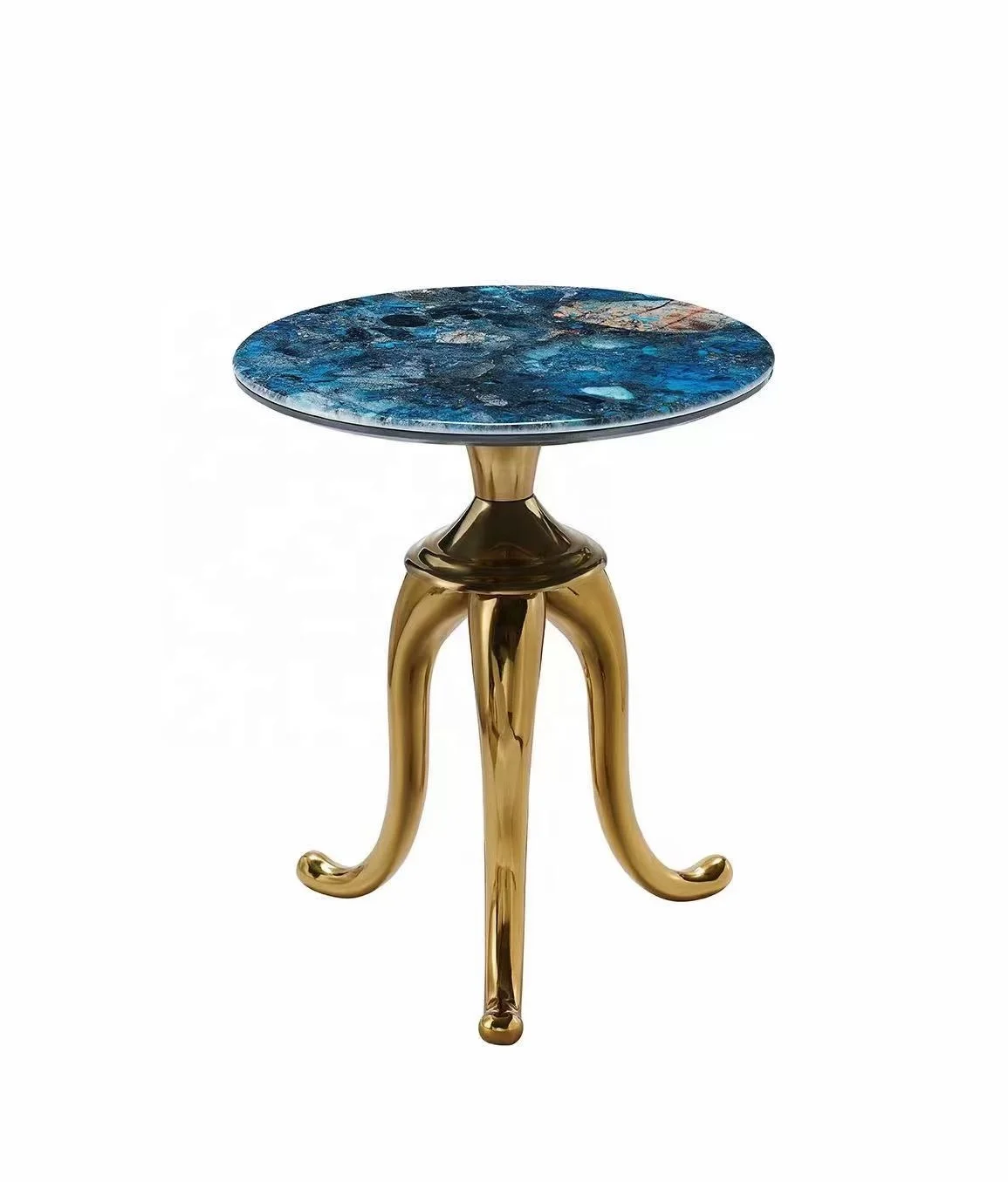 2024 latest European design bright color Turkish living room  furniture  colorful marble top coffee tea movable  side table