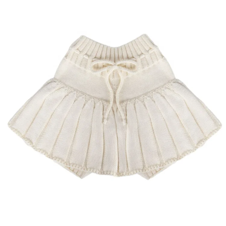 
Girls plain dyed kids sweater skirt Budi spring new children baby acrylic sweater skirt 