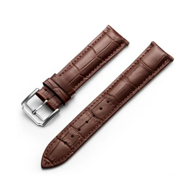 Leather Watch Strap Top Cowhide Pin Buckle butterfly Buckle PUleather Watch Strap Belt crocodile Leather Custom Strap