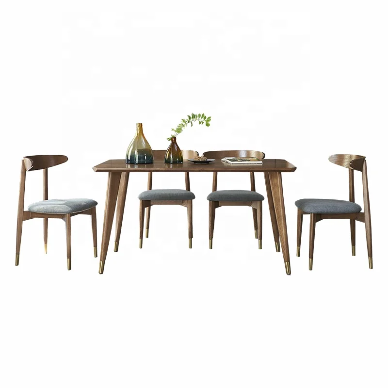 High Quality Wooden Modern Nordic Furniture Restaurant Dining Table Set