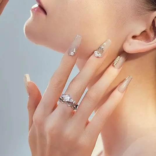 Customised Ladies Engagement Wedding Ring with Moissanite Diamond 304/316 Stainless Steel Oval Cut Zircon for Parties