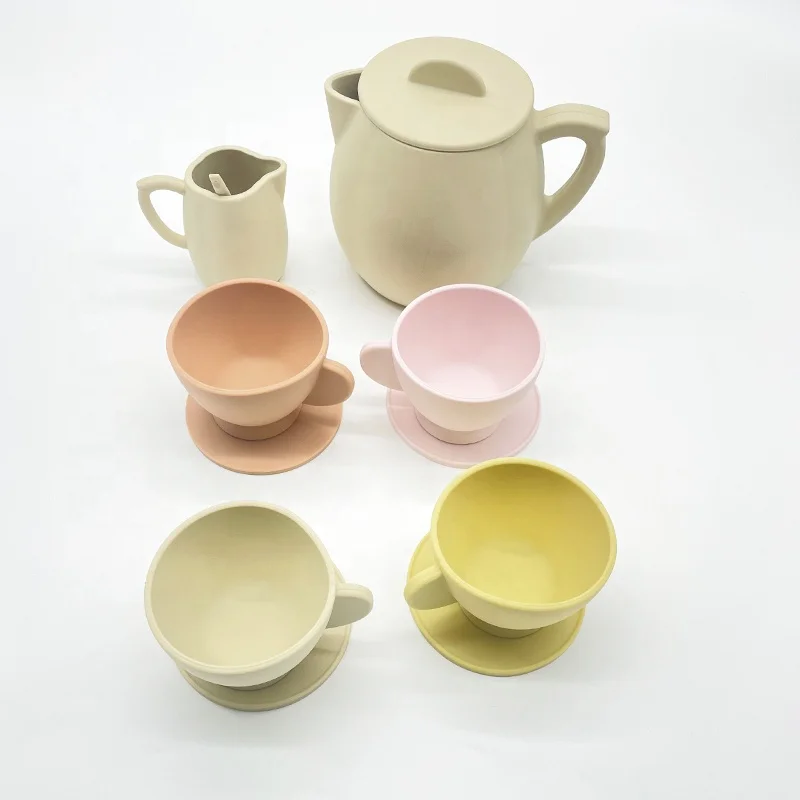 Непластиковый силиконовый чайный сервиз индивидуальный с симпатичной современной игрушкой чайные наборы для детей