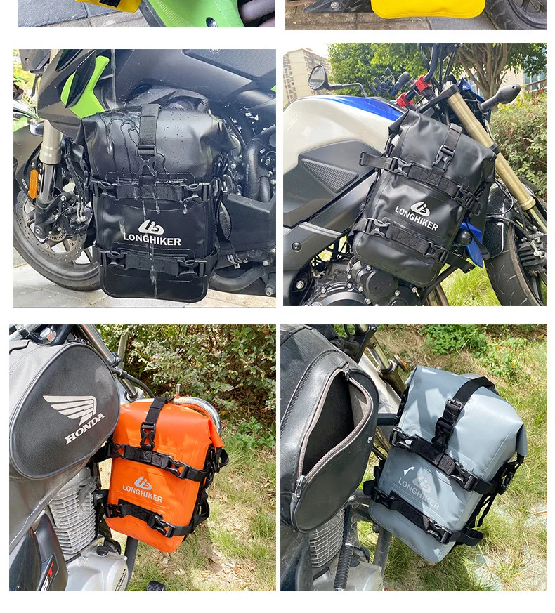 Motorcycle  Bars Pack Waterproof Side Bag  Pannier Bag Tail  Bumper Bag