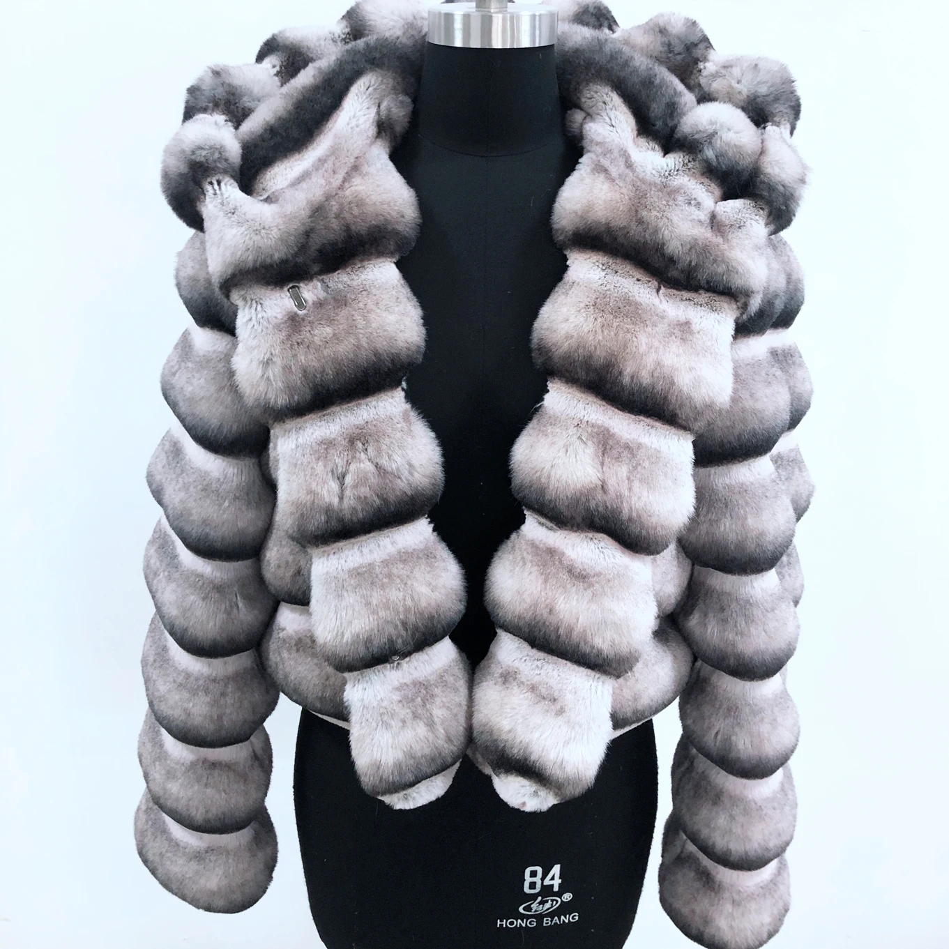 OEM Ladies Winter Customized Chinchilla Jacket Fashion Warm Cheap High Quality Faux Chinchilla Fur Overcoat With Fur Hood