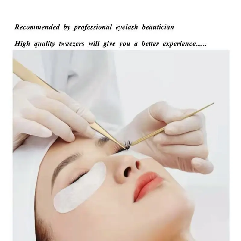 Low MOQ Custom Gold Lash Straight and Curved Tweezers Eyelash Extension Tweezers For Professional