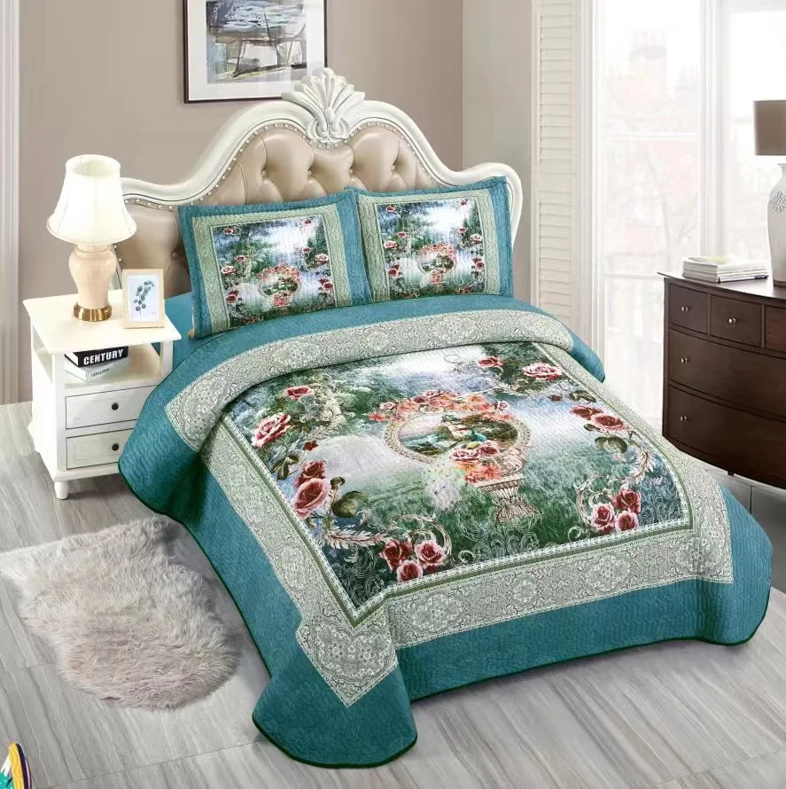 3D digital print  bedspread bedding set designer quilt bedding set
