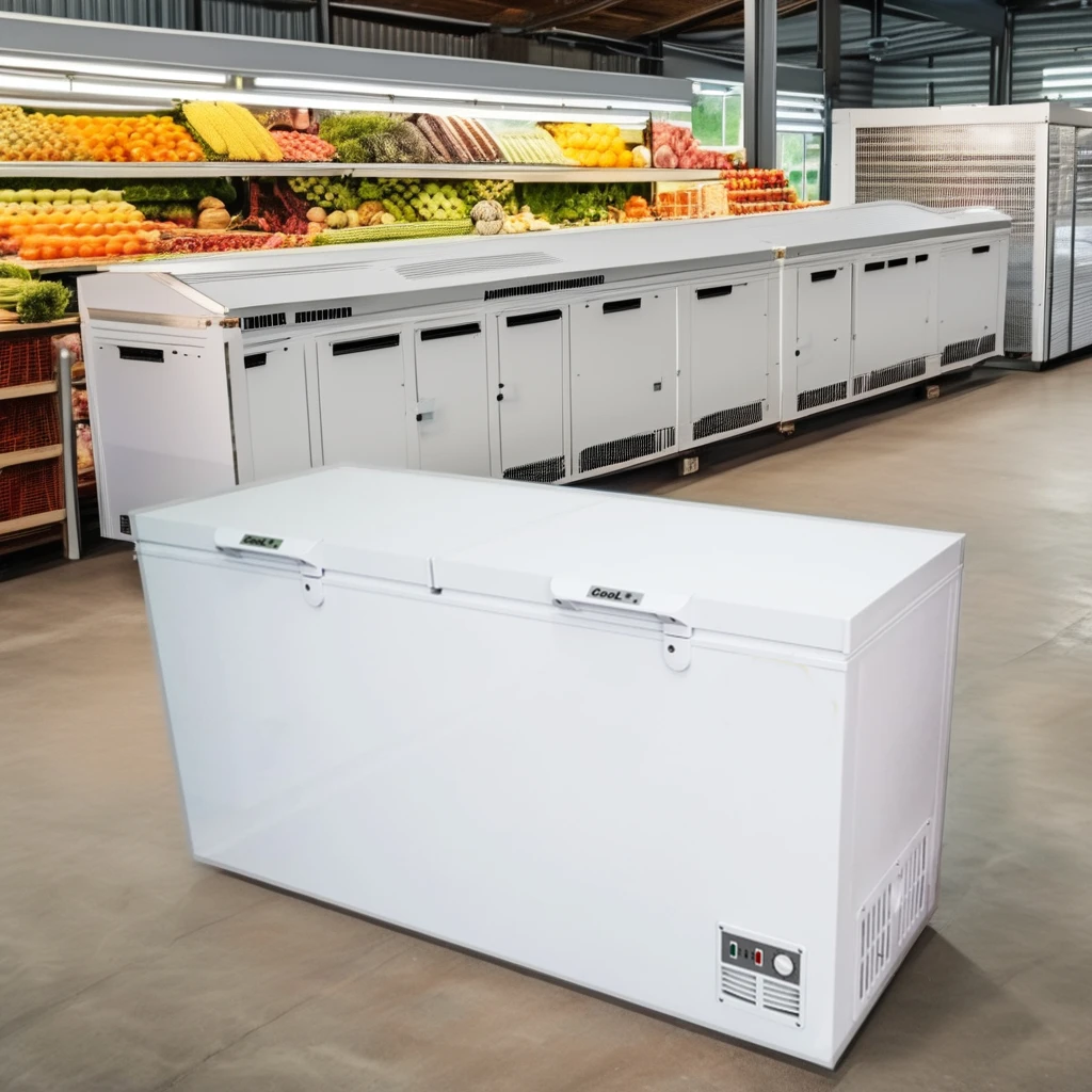 1000L Horizontal Commercial Freezer Electric Refrigeration Equipment with Compressor for Kitchen Cold Storage 220V