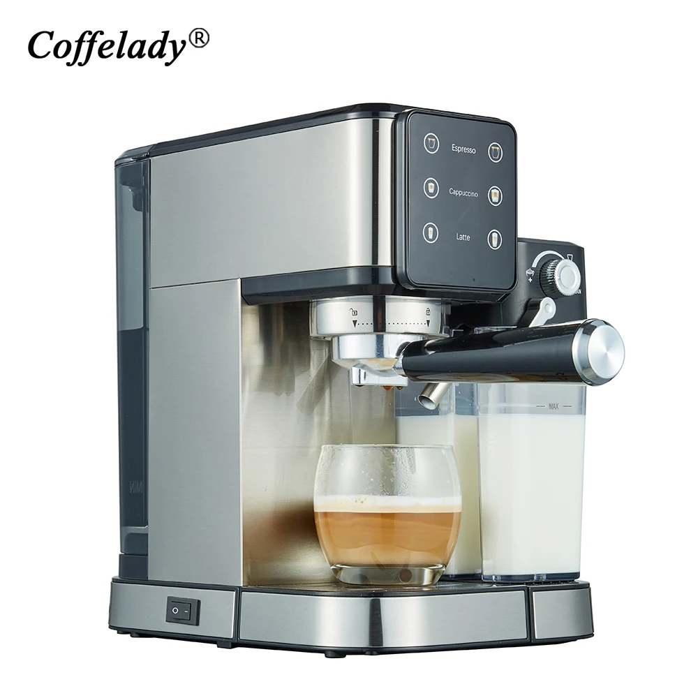 Espresso Coffee Maker Stainless Steel Coffee Machine With Milk Tank Home Used Cappuccino Machine Latte Coffee Maker