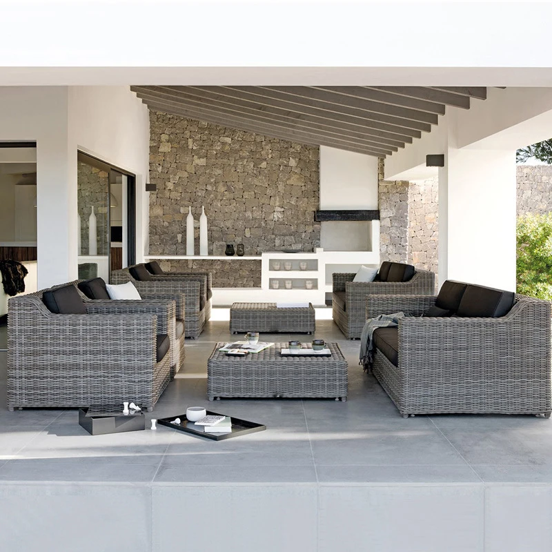 Accept custom wicker colors cane garden set other rattan / wicker furniture tavolo da giardino