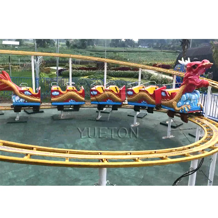 Fairground Attractions Park Equipment Amusement Theme Park Rollercoaster Sliding Dragon Train Kids Mini Roller Coaster For Sale