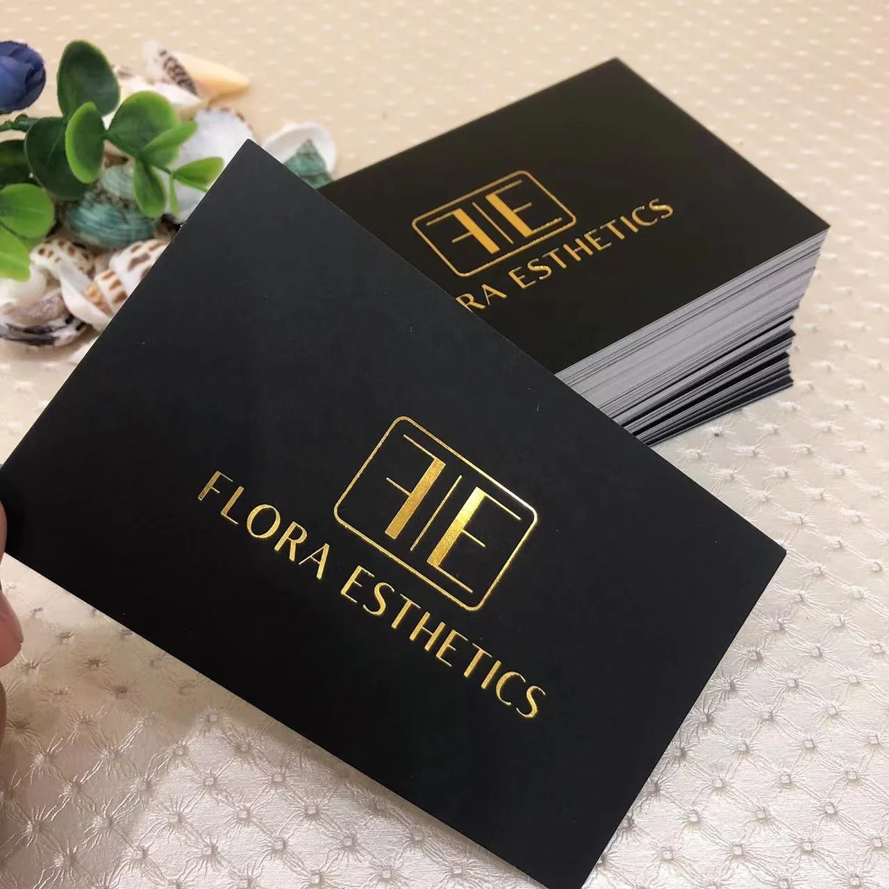 Professional custom luxury gold foil black thank you for supporting my small business packaging card with own photo picture