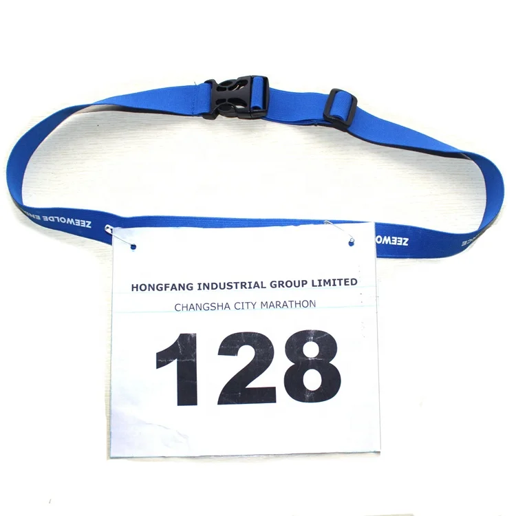 Bib Holder for Triathlon Elastic Marathon Running Race Number Belts with Clips