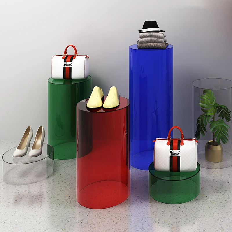 Shopping Mall Acrylic Display Jewelry Handbag Showcase Clear Acrylic Shoe Box Window Display Showcase