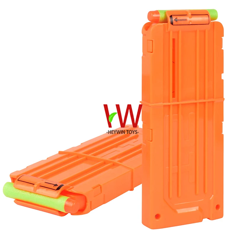Мягкие зажимы для патронов, зажим для магазина, 12 патронов, картридж для игрушек, прозрачный оранжевый дротик, аксессуары для пистолета EVA, 12 дротиков (HM22B)