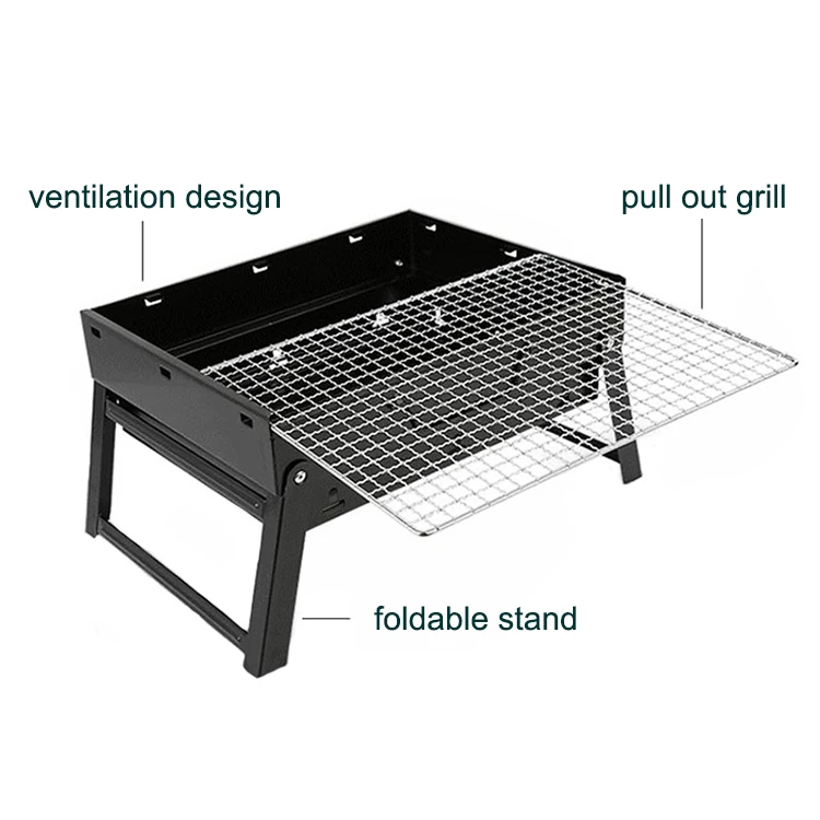 Wholesale Notebook BBQ grill Instant Foldable and Easy Portability Charcoal Grill