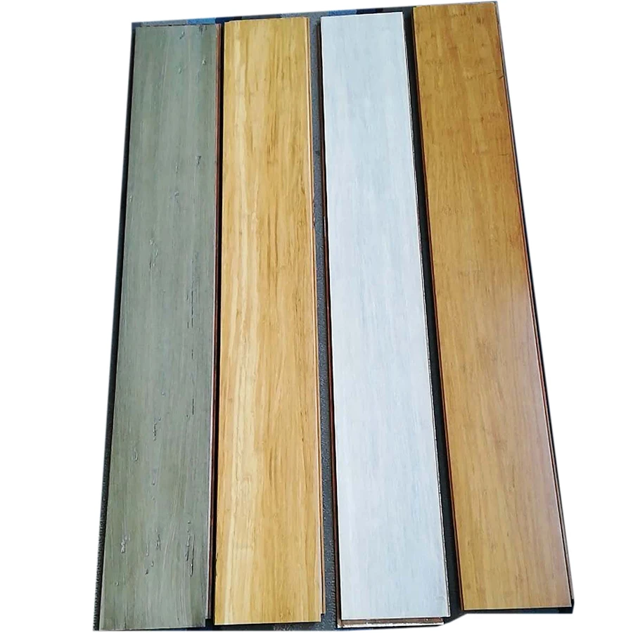 Nature and carbonized click lock strand woven bamboo flooring indoor