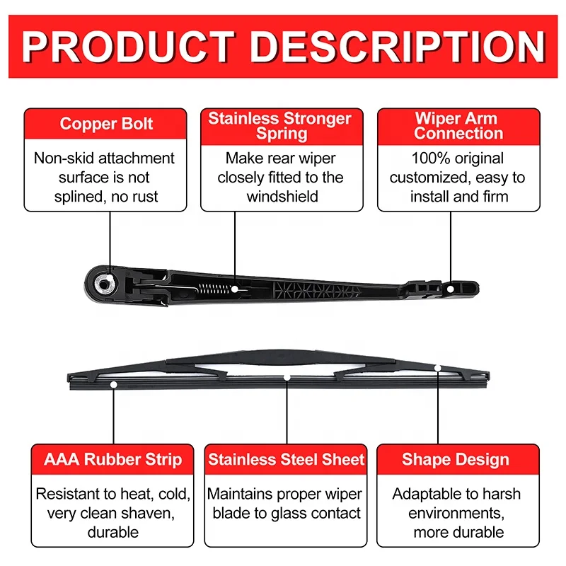 Back Windshield Window Cover Accessories Assembly Wiper Set For Honda Element 2003 2011 Rear Wiper Blade