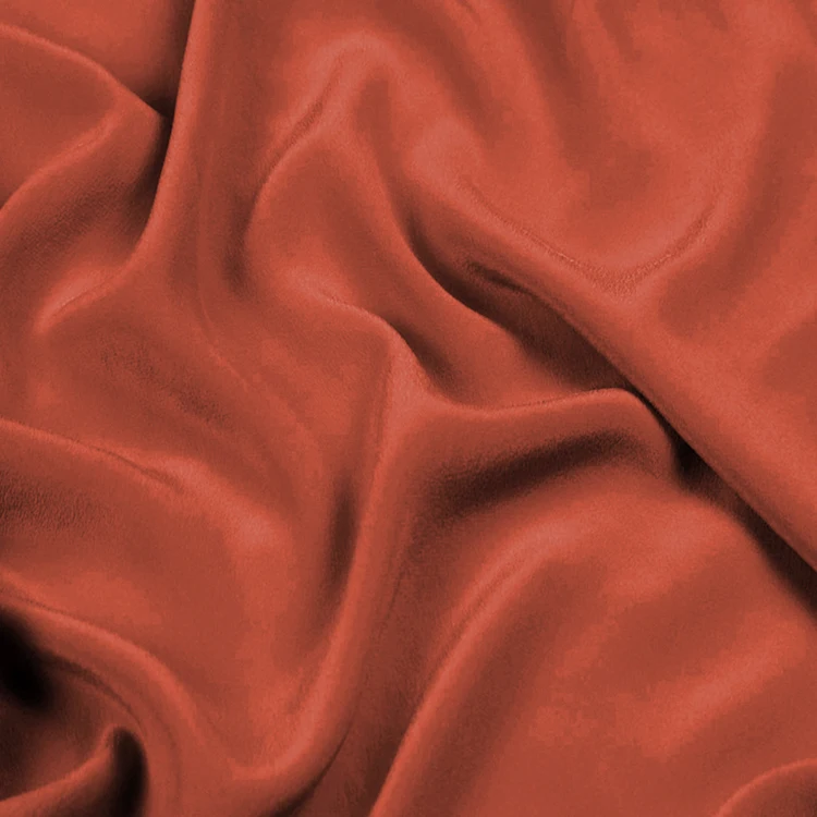 silk crepe fabric 16mm CDC 114cm width No.18 rust red color sell by the yard dress fabric