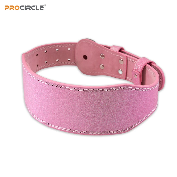 WB-F2050 Fashion Shiny Pink Leather Weightlifting Belt Powerlifting Bodybuilding and Workout belt