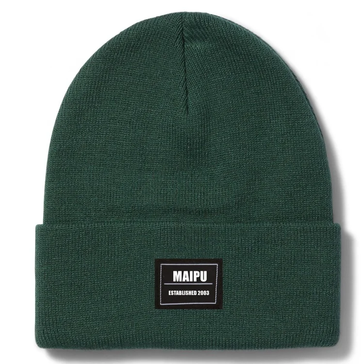 Custom Mens Women Logo Winter Watch Hats Acrylic Knitted Beanies with Labels