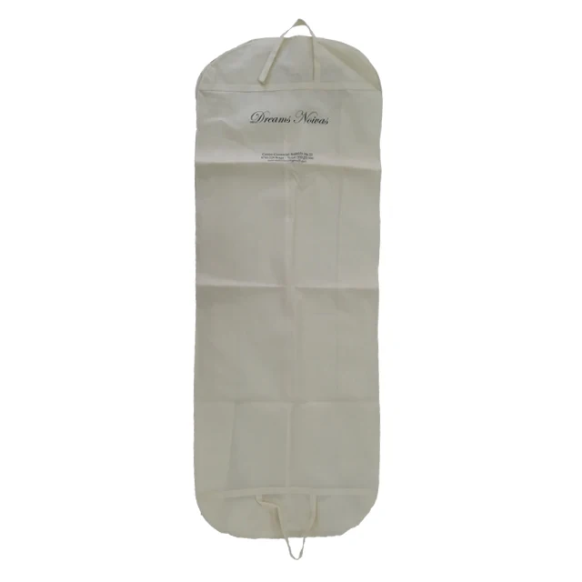 
white non woven gown customized manufacturer fashionable printed folding luxury wedding dress cover bag 
