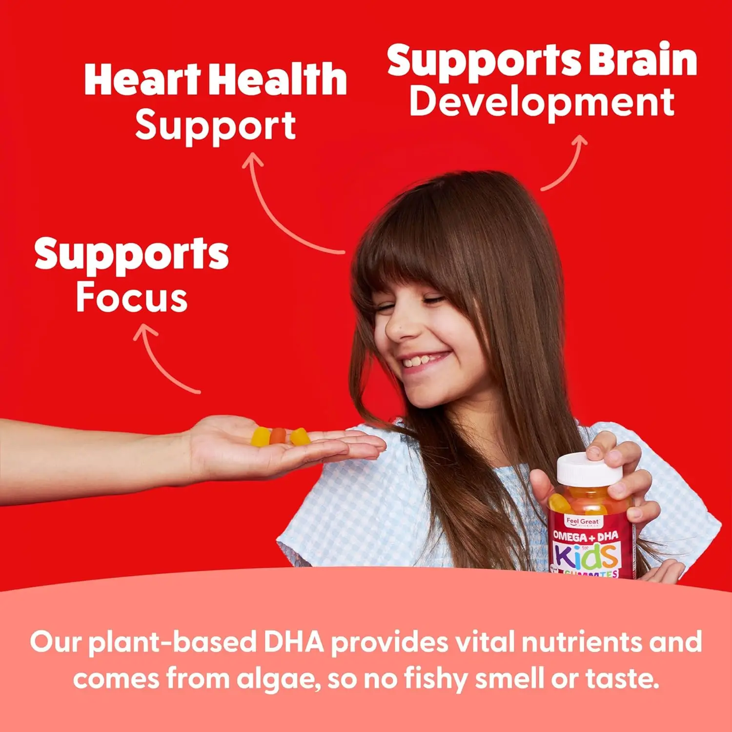 OEM 100% Pure Organic Kids Multivitamin DHA Omega 3 Gummies With Omega 6 9 For Supports Brain Joint Heart Eyes and Immune System