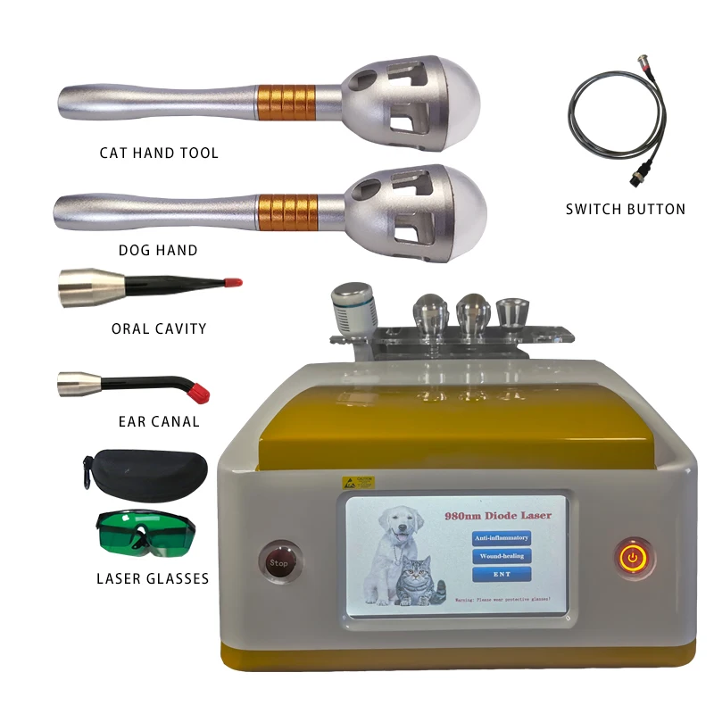 Veterinary Laser Pain Relief Animal Wound Healing For Dogs Cats Physical Therapy Device 980nm Veterinary Laser Therapy For Pet