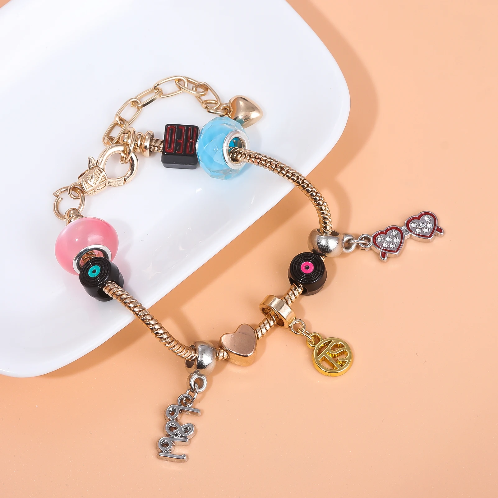 2024 New Wave Diy Handmade Customized Bracelets Tayl/or Sw/ift Music Jewelry Charms Bracelets