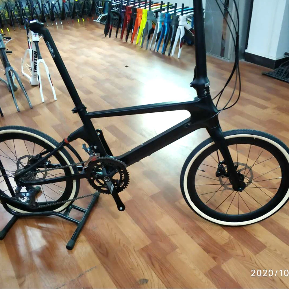 Newest Carbon folding bike bicycle 451 carbon frame 22 speed foldable bike OEM customized
