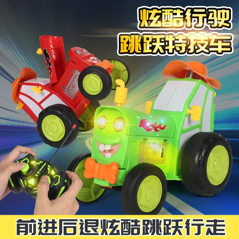 Crazy Jumping Car Toy Remote Control Car With Headlights and Music Fast Stunt RC Car For Kids