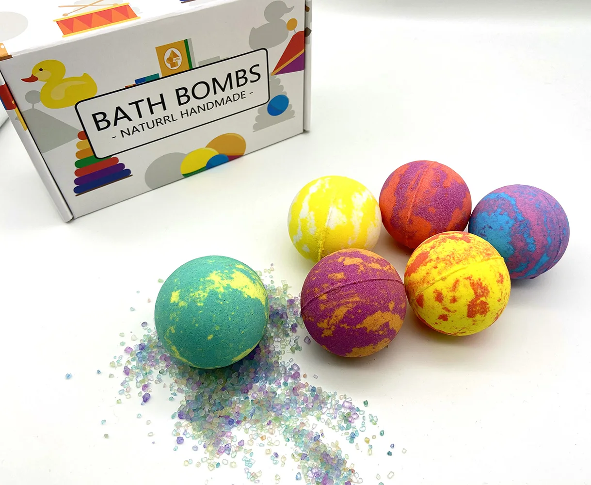 Muran MSDS/100% Natural Ingredients Wholesale Private Label Colorful Organic Bath Bombs Gift Set 12 Bath Bomb with Toys Inside