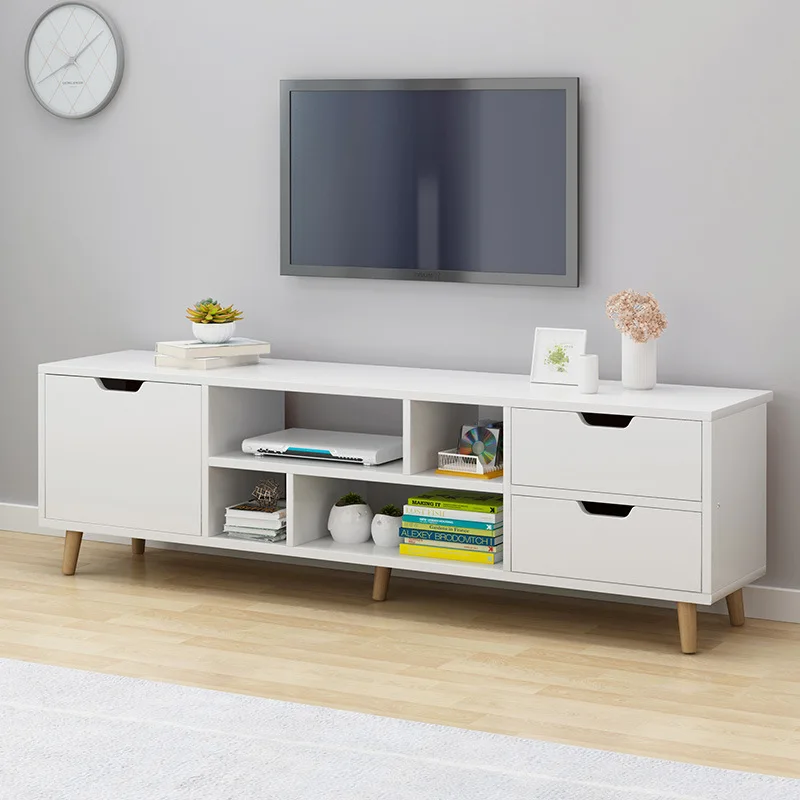 Nordic Modern TV Cabinet for Small Apartment Living Room High Simple Wooden Panel Furniture for Bedroom and Hotel Use