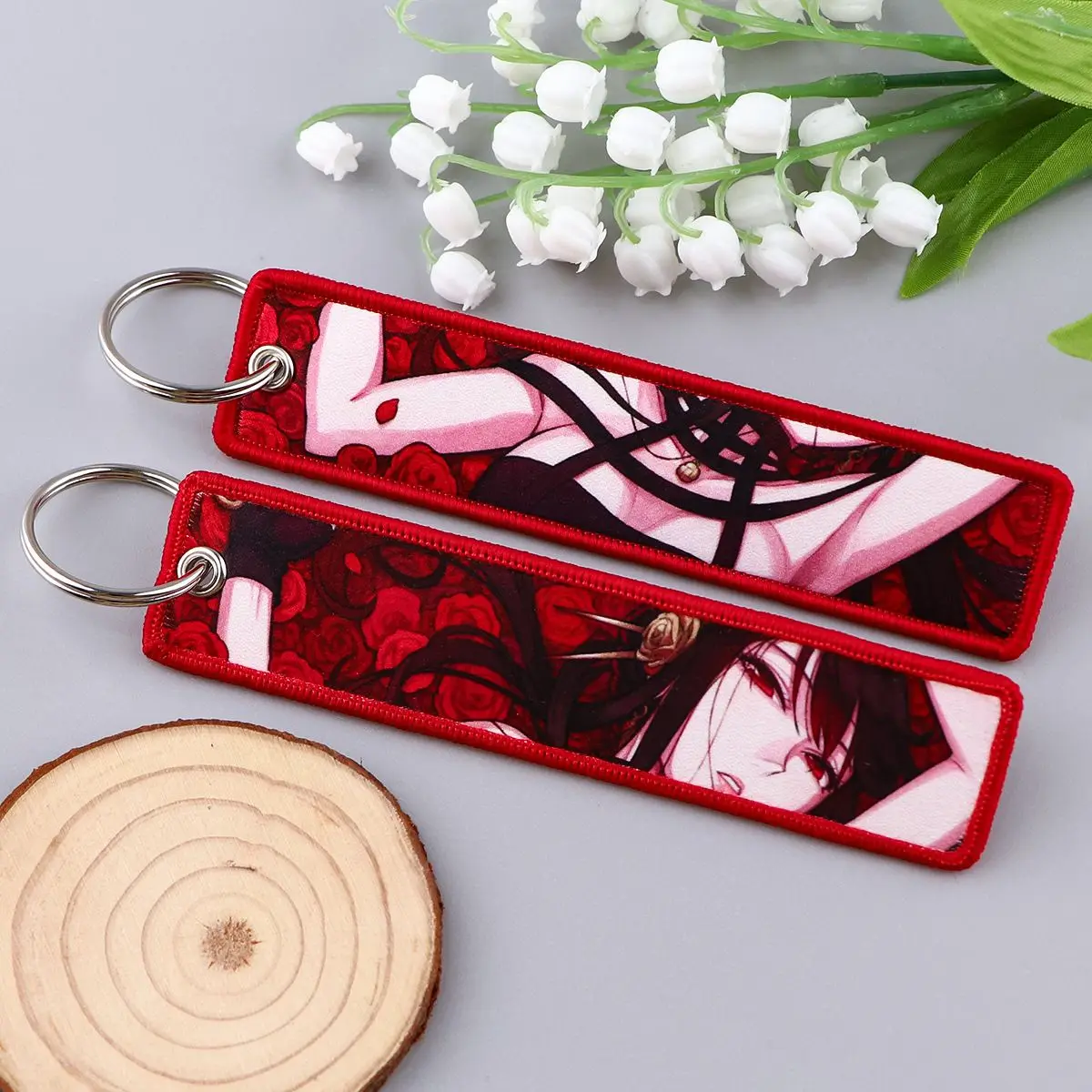 New Hot Selling Wholesale Cartoon Anime Spy Weaving Mark Key Chain Gospel Warrior Hanging Rope Jewelry Fabric Key Chain