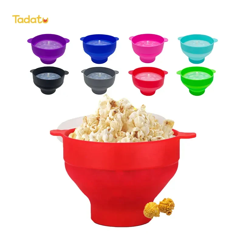 Термостойкая Складная Силиконовая миска для попкорна